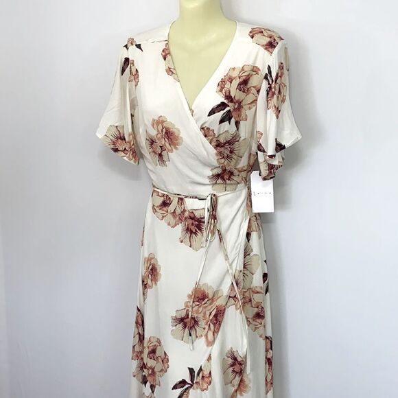Leith Nordstrom Dress Wrap Floral Maxi NWT Sp - Picture 5 of 9